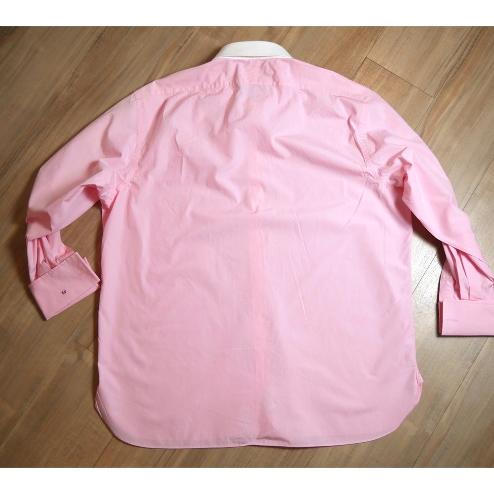 Ralph Lauren Purple Label Pink White Contrast Collar French Cuff Shirt Italy 18 - Picture 8 of 8